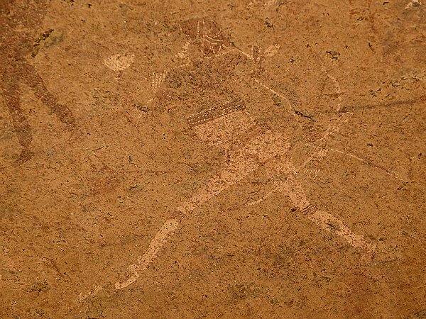 Die Felsmalerei "Weiße Dame" in Namibia (Quelle: Wikipedia).